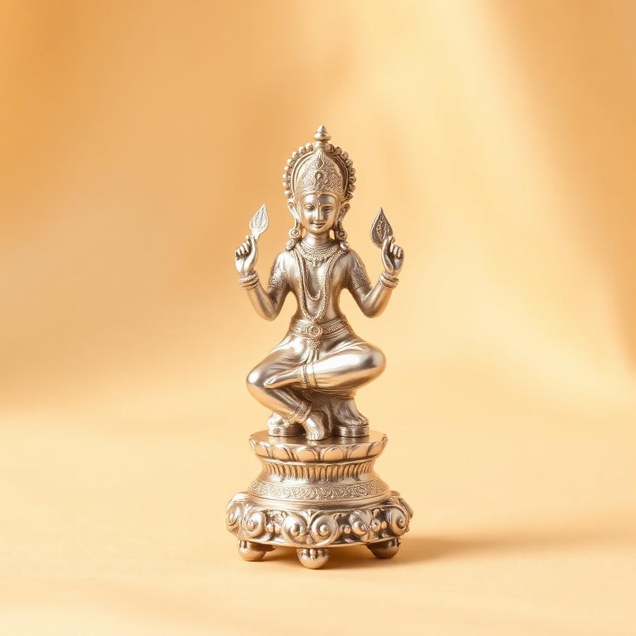 Silver Lakshmi idol